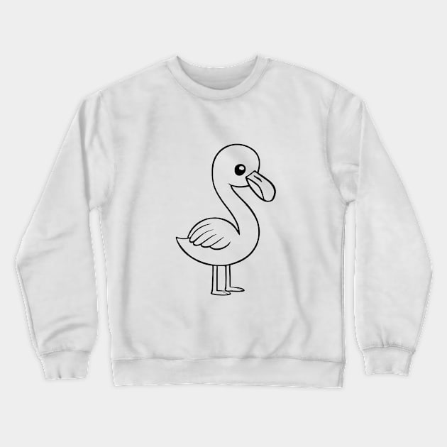 Cute Baby Flamingo Animal Outline Crewneck Sweatshirt by Zenflow